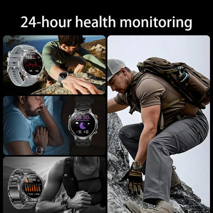 Military Grade Sapphire Smart Watch HeartRate SO2 BT5.3 Call Custom dial Smartwatch for Men Breathable Band Sports watch 1400mAh