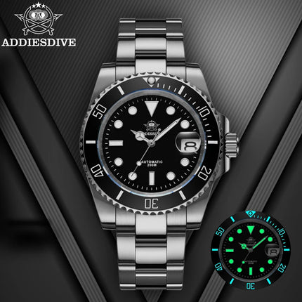 ADDIESDIVE AD2503 Luxury Men Watch Water Sapphire Glass Waterproof 200M C3 Super Luminous Calendar Automatic Mechanical Watch