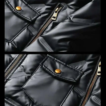 2022 Motorcycle Zipper Duck Down Jacket Men High Quality 90% White Duck Down Coat Lapel Vintage Black Down Jacket Men Clothing