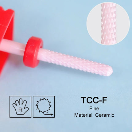 Pink Ceramic Carbide Nail Drill Bits Milling Cutter For Gel Polish Remover Electric Nail Machine Polishing Peeling File Home Salon Manicure Pedicure Accessories