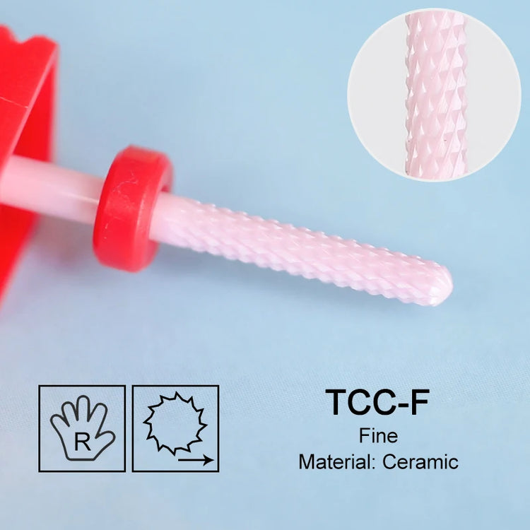 Pink Ceramic Carbide Nail Drill Bits Milling Cutter For Gel Polish Remover Electric Nail Machine Polishing Peeling File Home Salon Manicure Pedicure Accessories