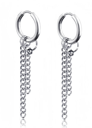 Long Hanging Crosses Leaves Pendants Hoops Woman Earrings Man Vintage Stainless steel Hip Hop Ear Piercing Jewelry Accessories PlatiNum
