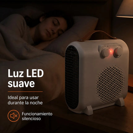2000W Portable Ceramic Heater with Adjustable Thermostat, 3 Operating Modes and Anti-Tipping Protection, Silent Electric Heater for Home and Office
