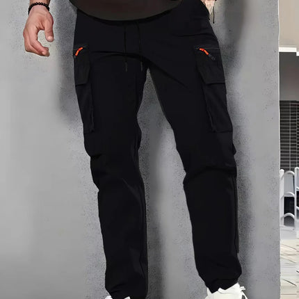 Men's New Multi-Pocket Cargo Pants, Zipper Design Straight Leg Trousers, Stylish Fit and Comfortable Fabric