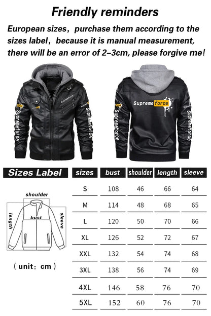 Men's Vintage Warm Leather Jacket Honda Motorcycle Racing Zipper Windbreaker Top Outdoor Fashion Winter