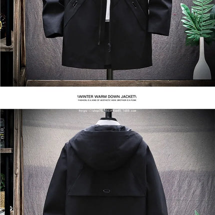 Thickened Fleece Lined Men's Casual Jacket Coat Autumn Winter Outerwear Fashionable Youth Style Zipper Closure Short Length