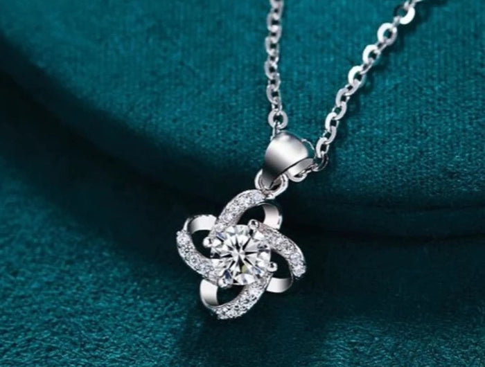 Collane in Argento Sterling 925 con Zirconia Cubica 6A per Donne, Nuova Tendenza Brillante, Gioielli Geometrici alla Moda per Feste Serali e Regali PlatiNum