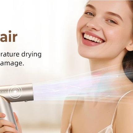UKLISS 643 Champagne Color 8-in-1 Hot Air Styler Set, Detachable Multi Functional Hair Styling Tool, Hair Dryer, Curling Wand, Straightening Brush & Flat Iron All in One, Foldable Rotatable Auto Curler for Quick Drying, Smoot