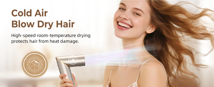 UKLISS 643 Champagne Color 8-in-1 Hot Air Styler Set, Detachable Multi Functional Hair Styling Tool, Hair Dryer, Curling Wand, Straightening Brush & Flat Iron All in One, Foldable Rotatable Auto Curler for Quick Drying, Smoot