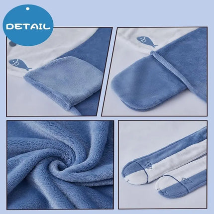 Super Soft Cozy Shark Blanket Shark Shawl Hood Wearable Blanket Shark Shawl Cape Type Hooded Robe with Hood Shark Blanket Hoodie