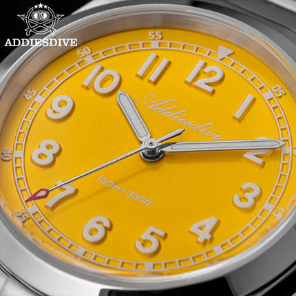 ADDIESDIVE Luxury Men's Watch 100m Water Resistance Sapphire Glass BGW9 Super Luminous Quartz Movement Stainless Steel Bracelet