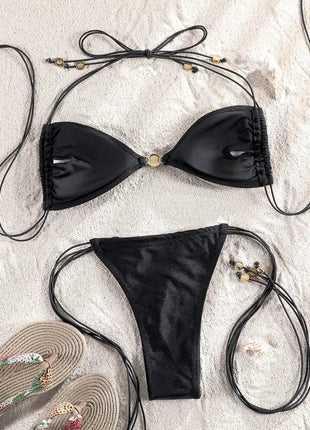ZRTAK Costume a due pezzi Bikini 2025 Costume da bagno donna Push Up Costume da bagno Bikini sexy Set Costumi da bagno Stampa Beachwear Biquinis solidi platinumshop