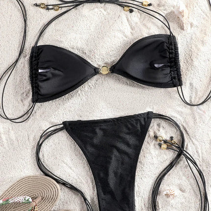 ZRTAK Costume a due pezzi Bikini 2025 Costume da bagno donna Push Up Costume da bagno Bikini sexy Set Costumi da bagno Stampa Beachwear Biquinis solidi platinumshop