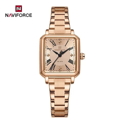 NAVIFORCE Orologio da donna alla moda per donna Orologio da polso da donna casual impermeabile al quarzo in acciaio inossidabile da regalare alla fidanzata 2025 platinumshop