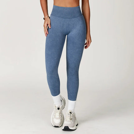 Yoga Pants Impact Leggings Women Seamless Sports Yoga Pant High Waist Ribbed Gym Clothes Fitness Workout Wear Scrunch Bum Tights PlatiNum