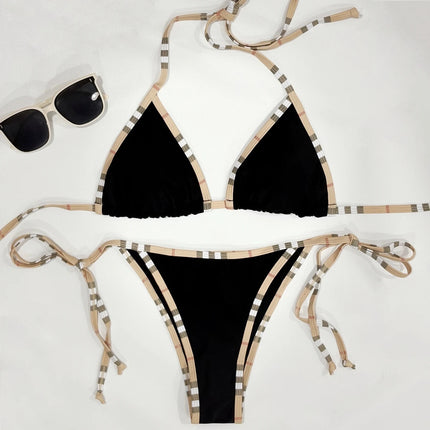 Set Bikini di Lusso a Righe con Halter per Donne, Costume da Bagno Sexy a Due Pezzi, Abbigliamento da Spiaggia alla Moda platinumshop