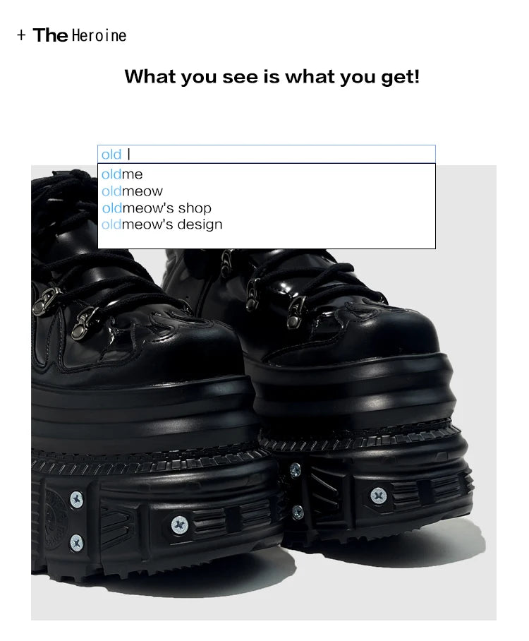 2025 Flame Babes Punk Wind Tank Muffin Women's Super High Heel Y2K Tide Match Handmade Platform Sneakers Shoes 12cm