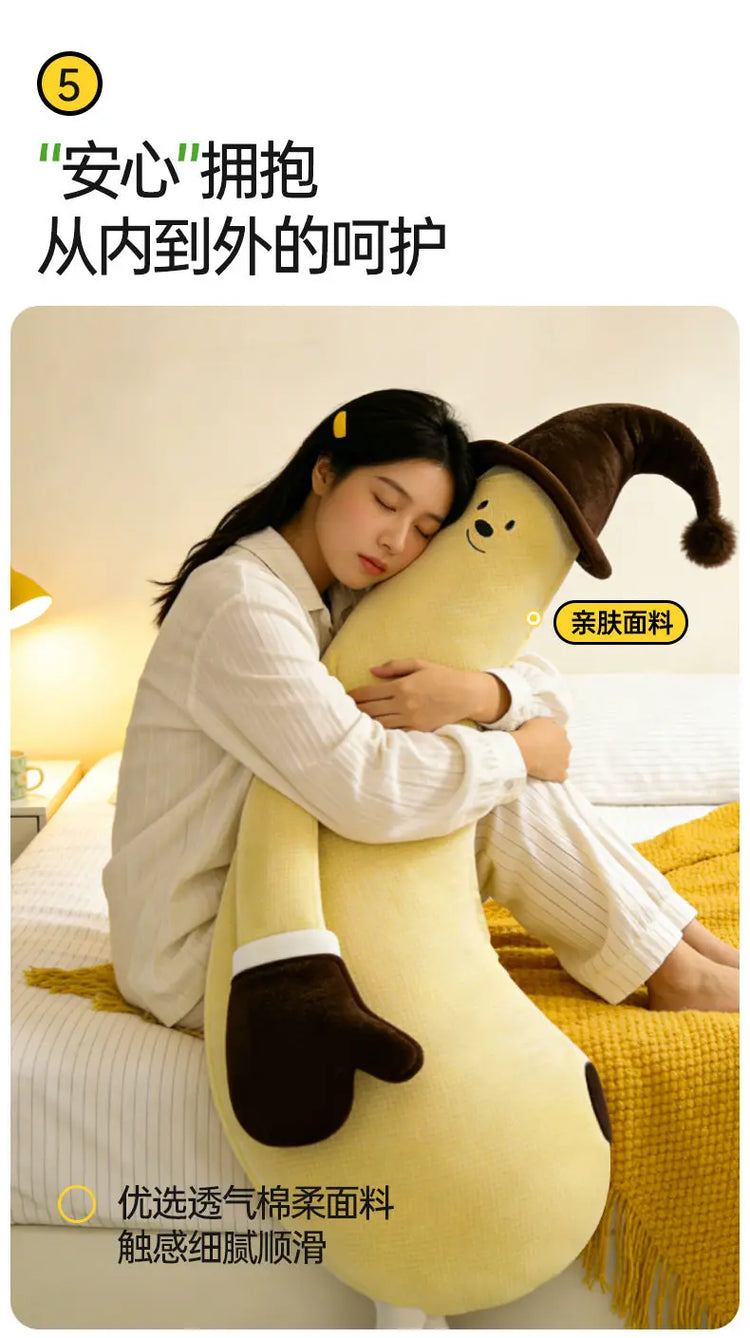 Banana King Soothing Patting Heatable Sleeping Body Pillow For Adult Women Side Sleeper Leg Hugging Pillow For Bedroom Nap Sleep