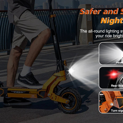 RCB D7 D7 PRO Monopattino Elettrico, Monopattino Elettrico per Adulti, Autonomia 80-110KM,  500W, 25KM/H, Pieghevole, Display LED, Controllo APP, Freni a Disco, Doppia Sospensione, Pneumatici 10 Pollici, Carico 150KG