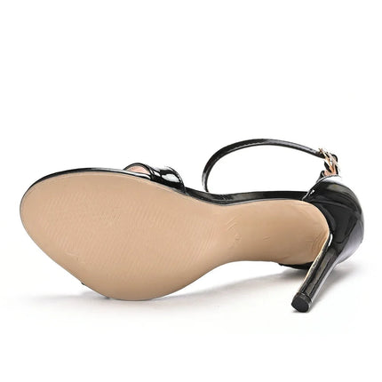 2026 spring Fashion Large Size 11cm Woman Sexy Dance Shoes Sandals Women Shoe Summer High Heels Stiletto Elegant Party Shoe PlatiNum