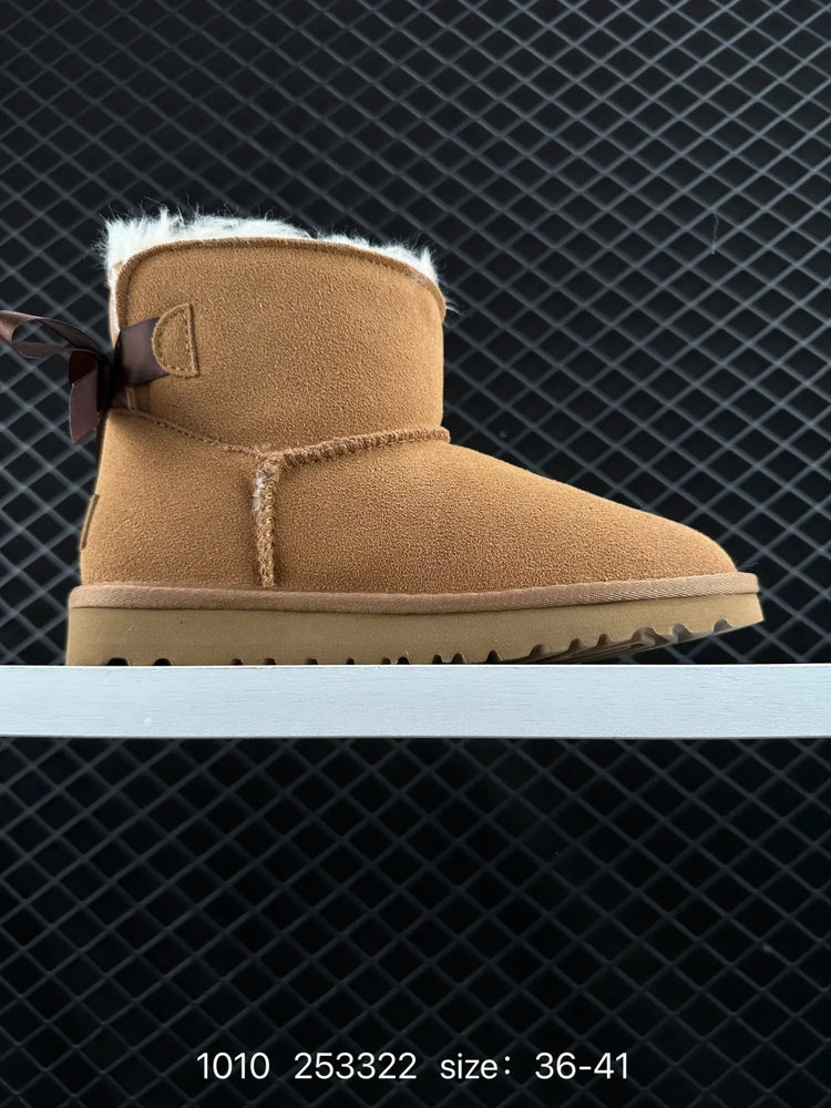 2026 Winter Boots Fur Ladies Snow Boots Real Sheepskin Wool Low-cut Warm Fur Shoes Man and Women Winter Short Boots Super Mini
