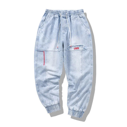 2025 New Streetwear Hip Hop Cargo Pants Men's Jeans Elastic Harun Joggers In Autumn and Spring Men ClothIng PlatiNum