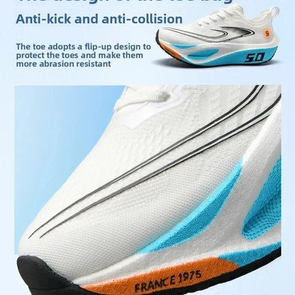 Unisex 2025 Full Carbon Plate Running Shoes Professional Marathon Racing Lightweight Bounce Cushion Breathable Sports Sneakers PlatiNum