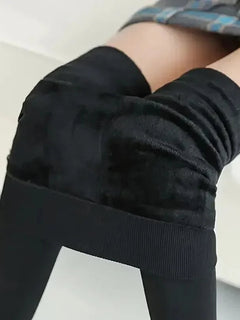 Fleece Lined Tights Women Winter Thermal Leggings Polar Skin Black Opaque Stockings Thick Warm Pantyhose Colorful Leg Warmers