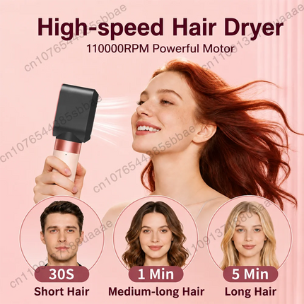 6-in-1 multifunction hair dryer, 110,000 RPM high-speed hair care ionic hair dryer quick drying, automatic curling styling tool