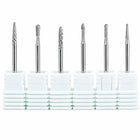 6PCS Tungsten Carbide Nail Drill Bit Set for Cuticle Prep, Professional Manicure Bits for Sidewalls, Dead Skin and Nail Surface Cleaning, with Individual Storage Bases, Salon Nail Art Tools