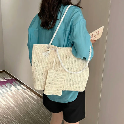 Designer Women's Bags Fashion Large Capacity Straw Tote Bag Summer Beach Bag Casual Big Bali Bag