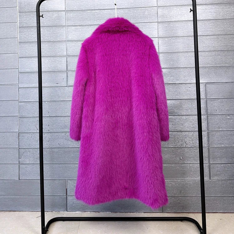 ZADORIN 100cm Long Fluffy White Black Faux Fur Coat Woman Clothing Winter Lapel Faux Fur Top Jackets for Women Jacket Outerwears