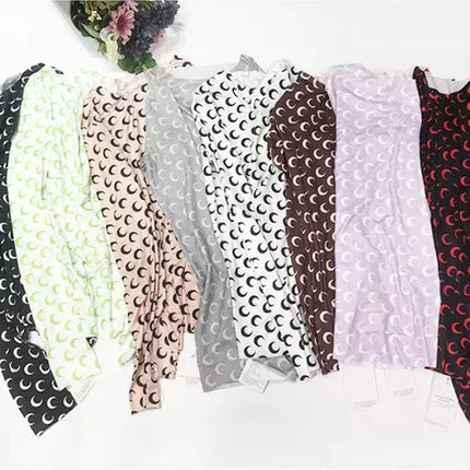 Nuova Maglietta Donna in Rete Stampata, Moda Primavera-Autunno, Casual a Maniche Lunghe, Protezione Solare, Strato Interno in Seta Ghiacciata