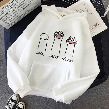 Funny Cute Cat Sweatshirt for Women Aesthetic Y2k 90s Hoodies Harajuku Graphic Pullovers 2000s Ulzzang Gothic Streetwear Female