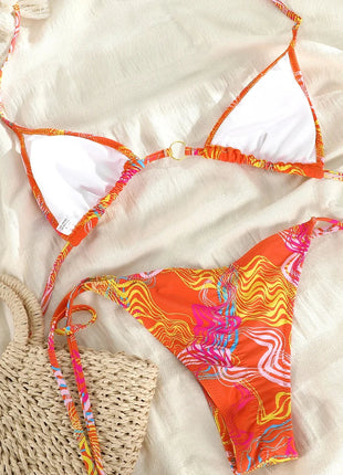 Catene a triangolo sexy Set bikini Micro perizoma Costume da bagno donna Costume da bagno Biquini Fasciatura Costumi da bagno Stampa Costumi da bagno Perizoma Bikini platinumshop