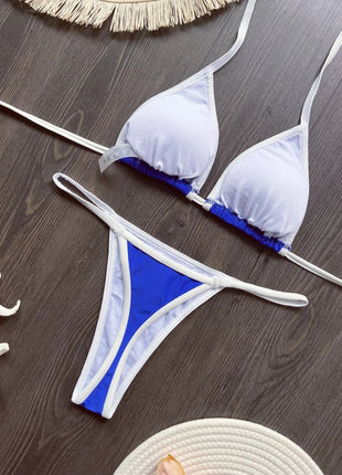 Costume da Bagno Bikini Brasiliano Ricamato a Contrasto con Patchwork per Donna - Set Estivo da Spiaggia platinumshop