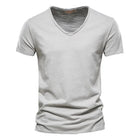 2025 Nuovo marchio di qualità 100% cotone da uomo T-shirt con scollo a V Fashion Design Slim Fit T-s
