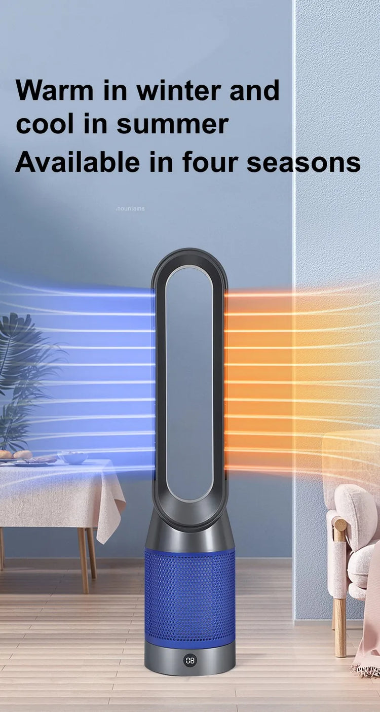 Nuovo riscaldatore 2022, ventilatore domestico a risparmio energetico, riscaldamento termoelettrico a piena velocità, ventilatore senza pale a doppia funzione caldo e freddo