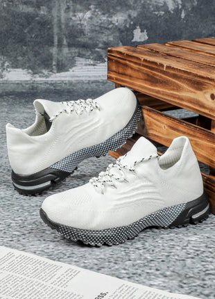 Breathable Socks Shoes Women Lightweight Knitted Casual Sneakers Non-slip Walking Footwear Outdoor Jogging Fitness Sports PlatiNum