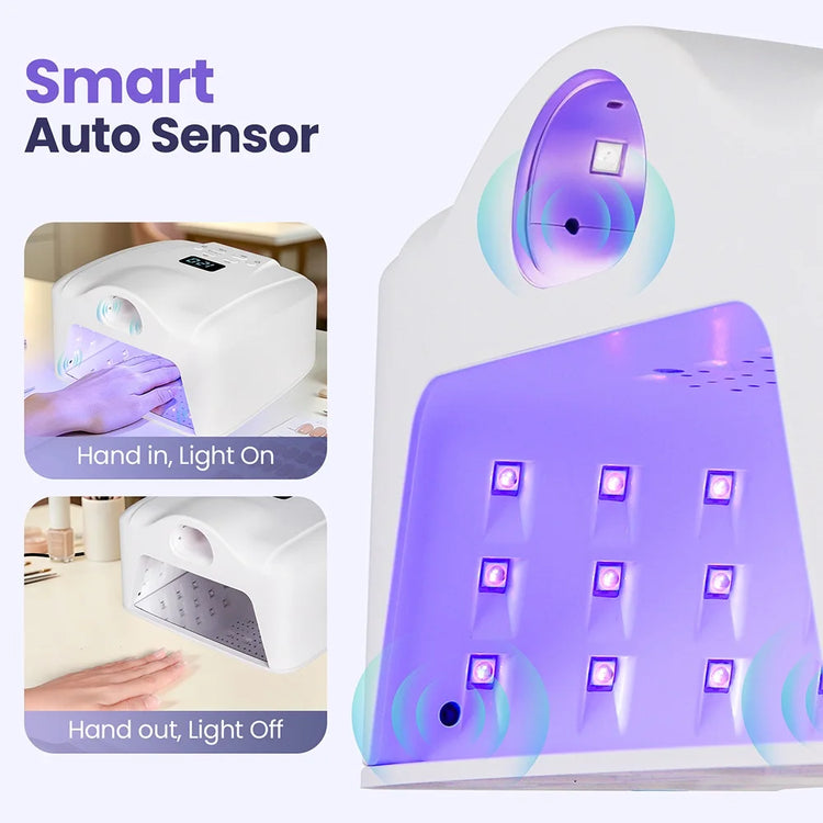 Professional UV LED Nail Lamp Single Thumb Auto Sensor Gel Nail Curing Lamp Fast Drying Nail Dryer for Manicure Pedicure Salon