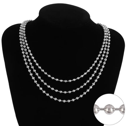 316 Stainless Steel Necklaces For Women Necklace Long Beads Chain Necklace Choker Necklace Bead Necklace Fashion Jewelry Gift PlatiNum