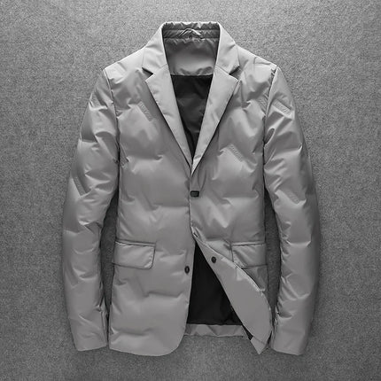 Minglu Autumn Winter White Duck Down Men's Jackets High Quality Solid Color Detachable Collar Single Breasted Male Coats 4XL