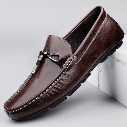 Scarpe Casual da Uomo in Vera Pelle, Mocassini di Lusso Traspiranti, Slip-on, Scarpe da Guida, Calzature Business