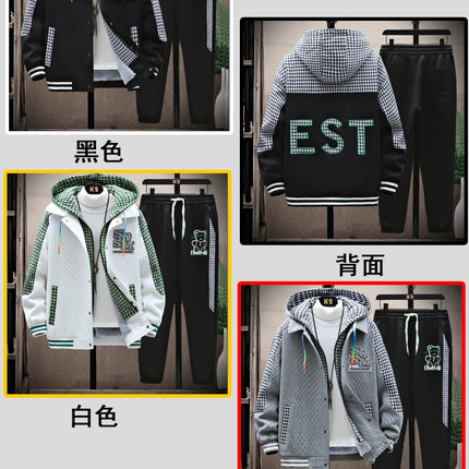 Winter Men's Sets Tracksuit Men Wool Hooded Sweatshirt Thicken Warm Sportswear Male Casual Suit Two Piece Sets