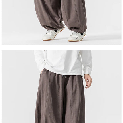 Pantaloni casual da uomo autunno stili giapponesi pantaloni lanterna da uomo caldi vintage larghi pantaloni da uomo oversize moda streetwear
