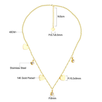 LUXUSTEEL Round CZ Pendant Necklace For Women White Colorful Cubic Zirconia Stainless Steel Collar Simple Luxury Wedding Jewelry PlatiNum