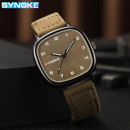 SYNOKE orologio al quarzo da uomo Fashion Simple Business Belt orologio al quarzo per uomo orologio da polso per studenti sport Non meccanico platinumshop