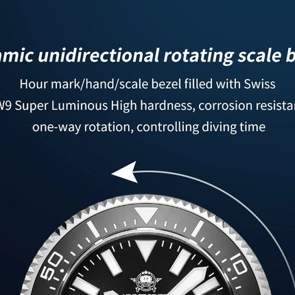 ADDIESDIVE Men's Automatic Mechanical Watch Sapphire Glass Super Luminous Watches Stainless Steel Hombre 100Bar Waterproof