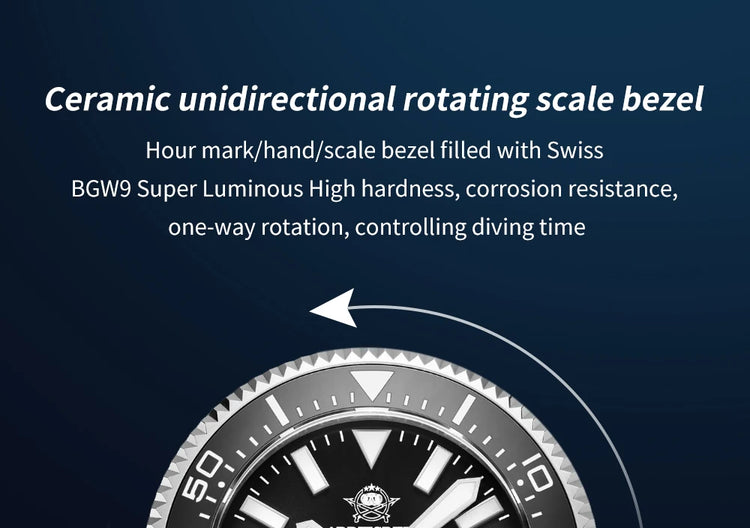 ADDIESDIVE Men's Automatic Mechanical Watch Sapphire Glass Super Luminous Watches Stainless Steel Hombre 100Bar Waterproof