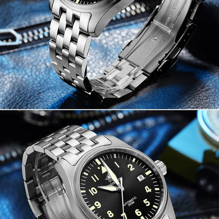 ADDIESDIVE Classic Men's Automatic Mechanical Watch 200m Water Resistant C3 Luminous 316L Stainless Steel Vintage Watch AD2519
